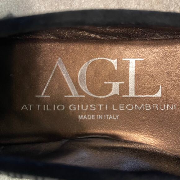 AGL Embroidered Leather Ballet Flats Rhinestone Buckle Size 7 - Picture 7 of 10